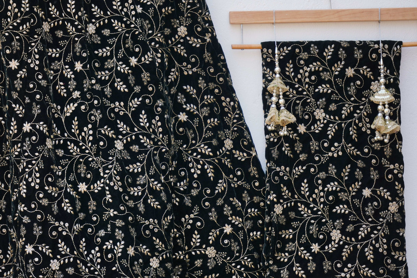 Designer Velvet Lehenga with Traditional Embroidery