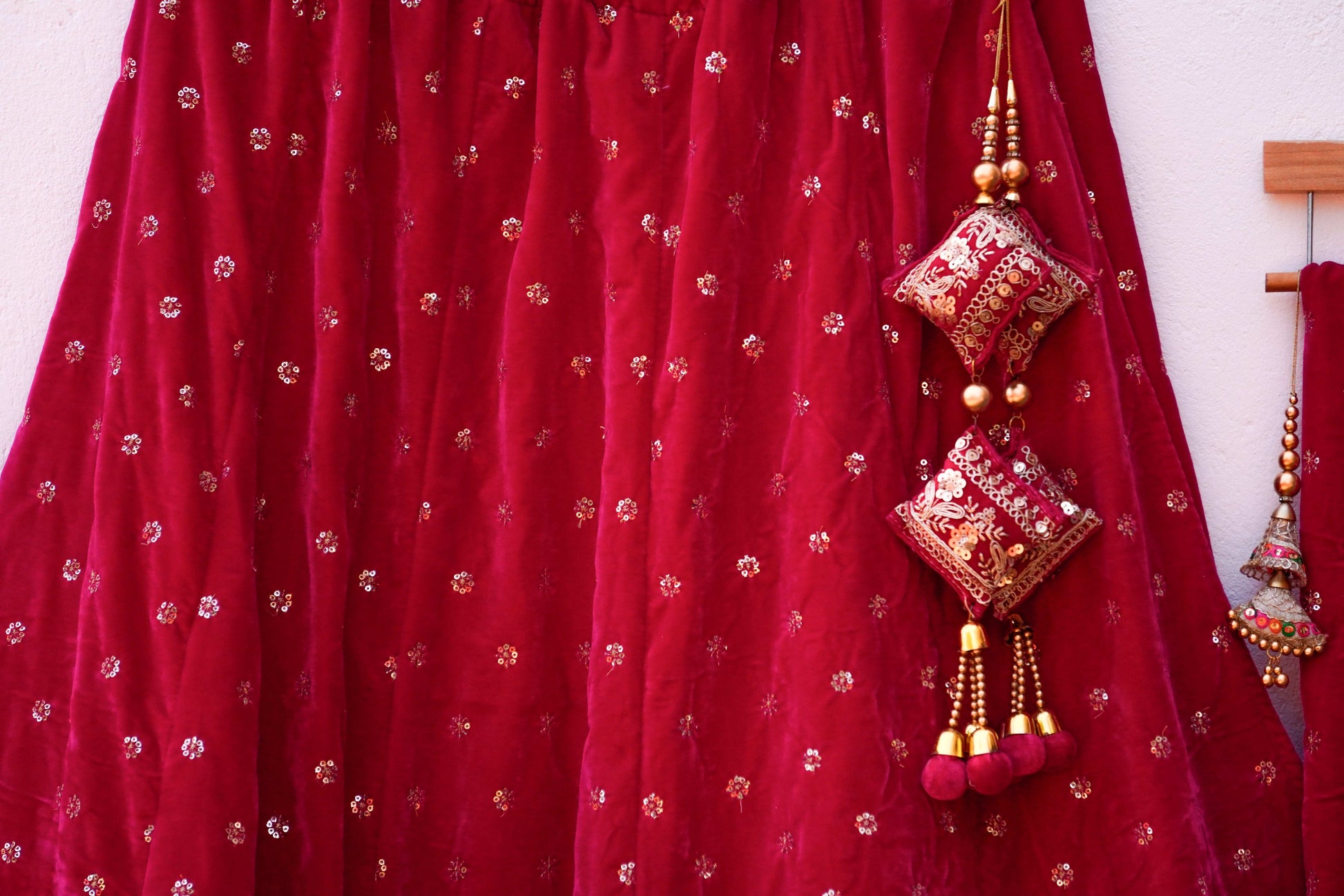 Designer Velvet Lehenga with Traditional Embroidery