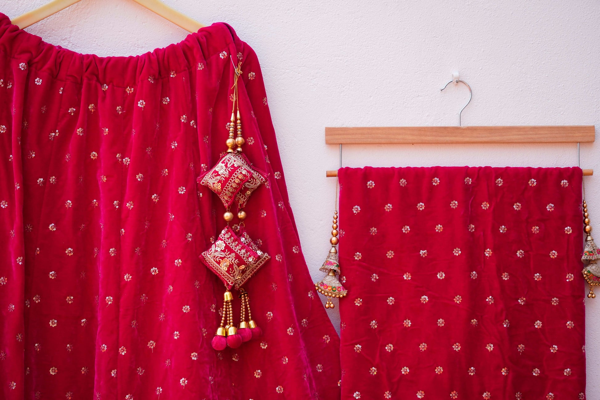 Designer Velvet Lehenga with Traditional Embroidery