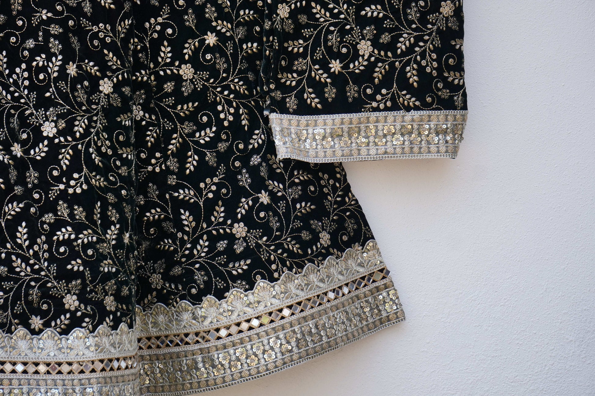 Designer Velvet Lehenga with Traditional Embroidery