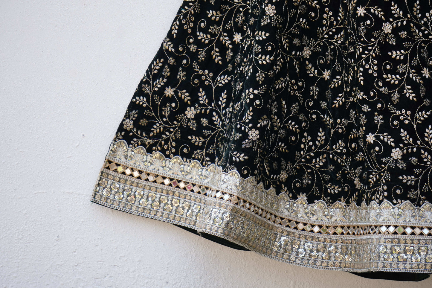 Designer Velvet Lehenga with Traditional Embroidery