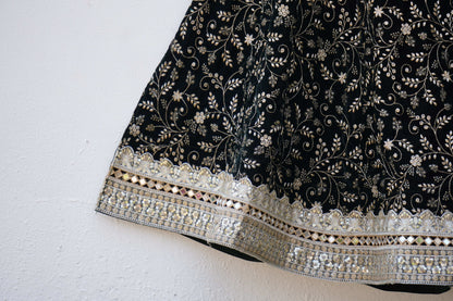 Designer Velvet Lehenga with Traditional Embroidery
