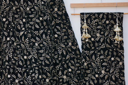 Designer Velvet Lehenga with Traditional Embroidery