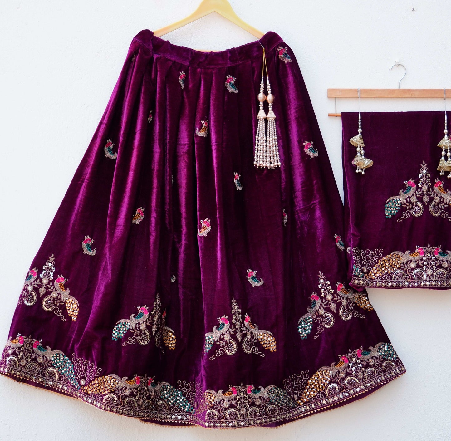 Royal Velvet Lehenga '' DEEP PURPLE''