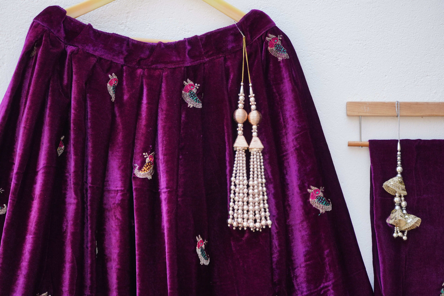 Royal Velvet Lehenga '' DEEP PURPLE''