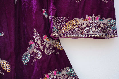 Royal Velvet Lehenga '' DEEP PURPLE''