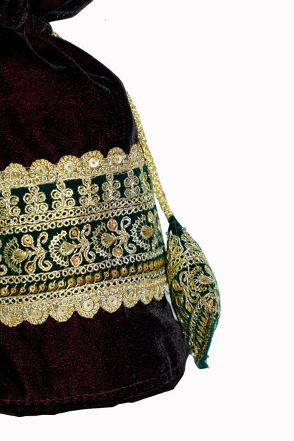 Royal Purple Velvet Potli Bag | Perfect for Weddings & Gifts
