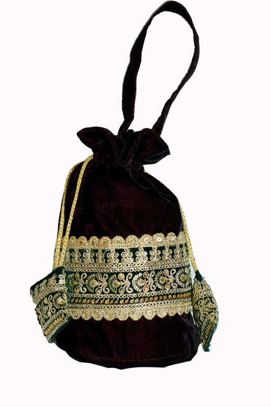 Royal Purple Velvet Potli Bag | Perfect for Weddings & Gifts