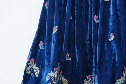Royal Velvet Lehenga '' DEEP BLUE''