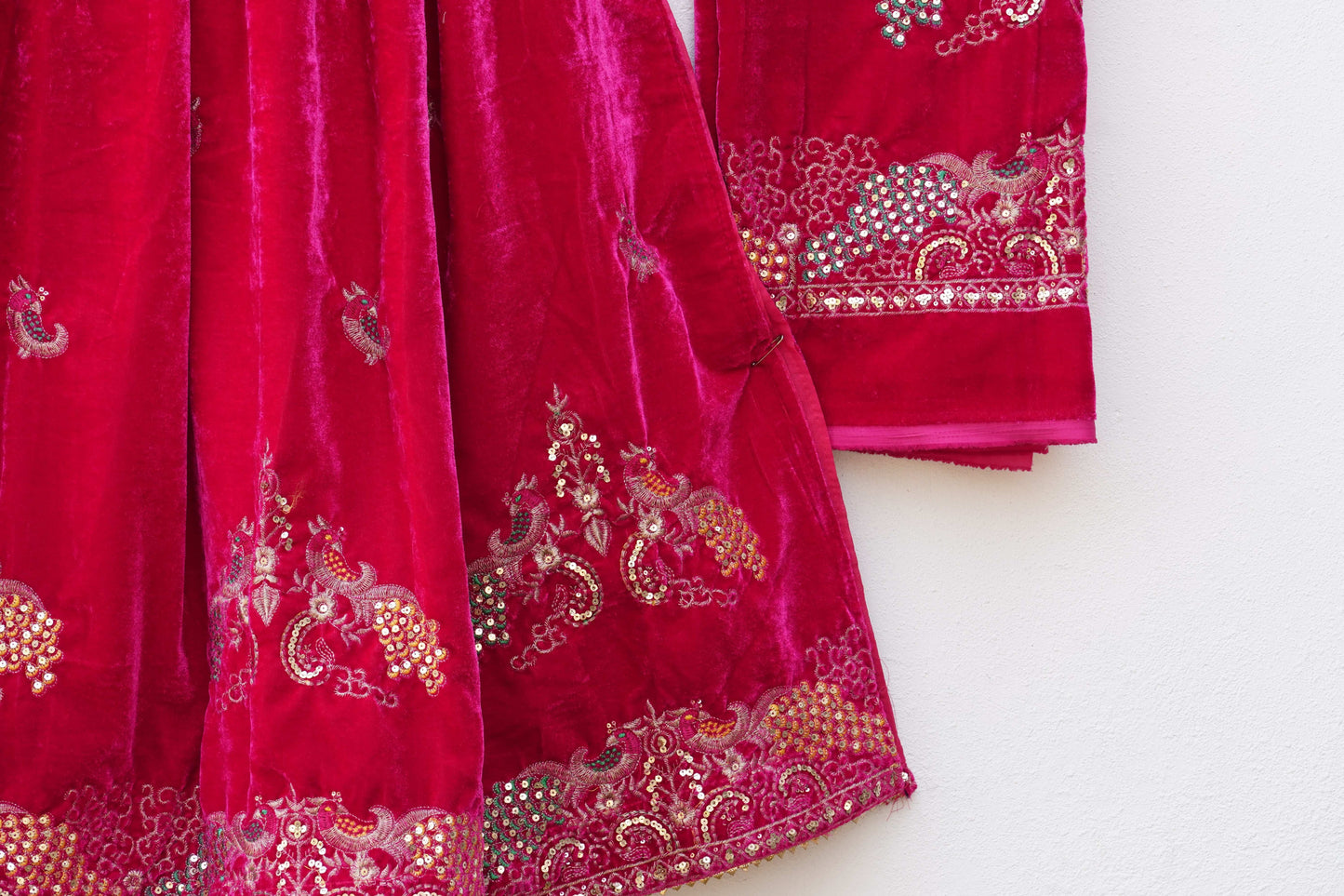 Royal Velvet Lehenga ''DEEP PINK''