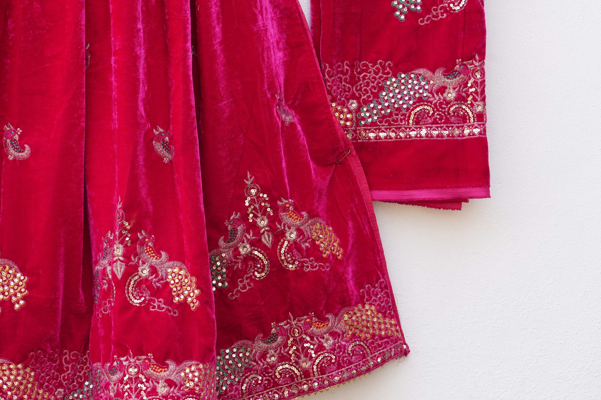 Royal Velvet Lehenga ''DEEP PINK''