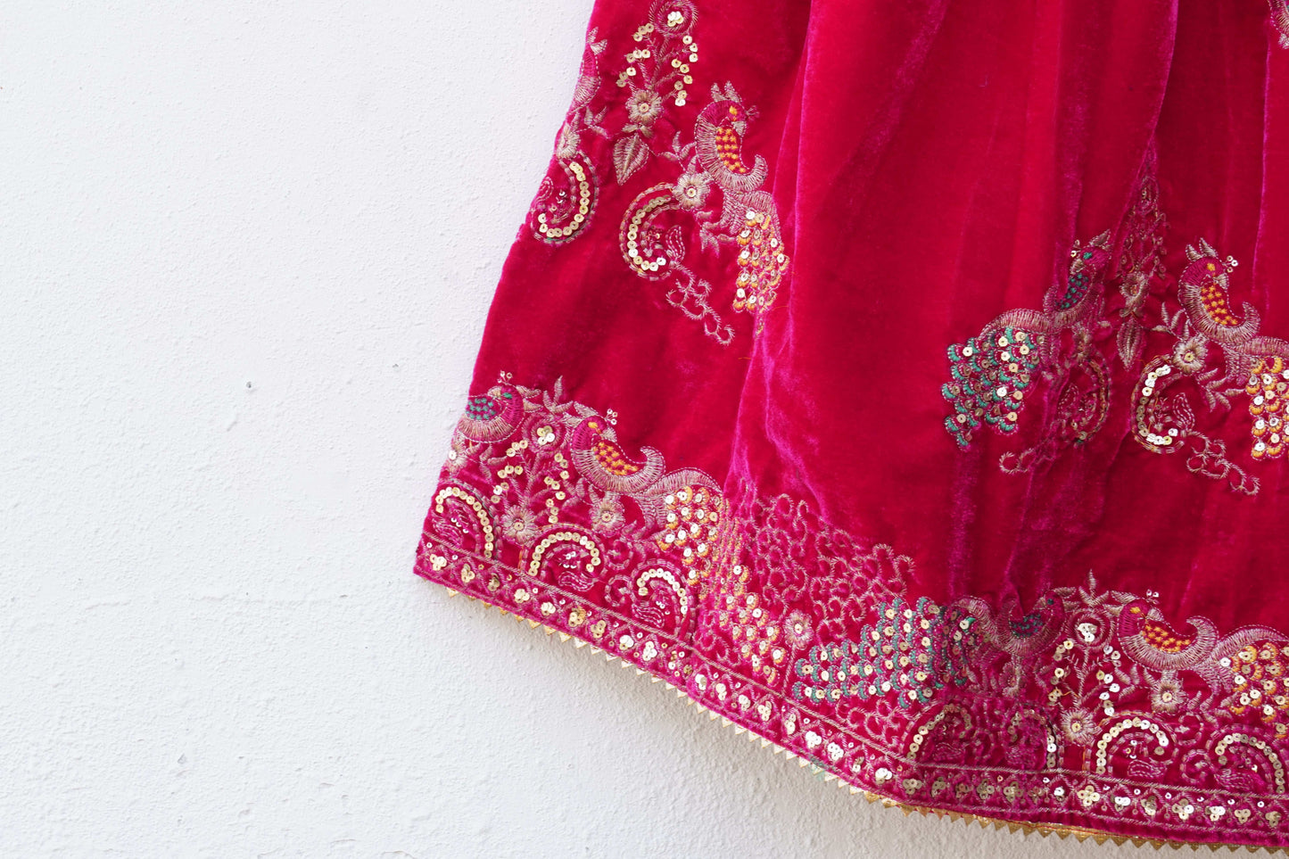 Royal Velvet Lehenga ''DEEP PINK''