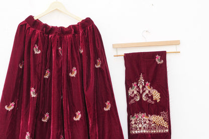 Royal Velvet Lehenga ''DEEP BROWN''