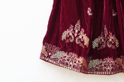 Royal Velvet Lehenga ''DEEP BROWN''