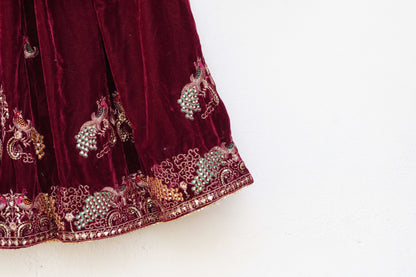 Royal Velvet Lehenga ''DEEP BROWN''